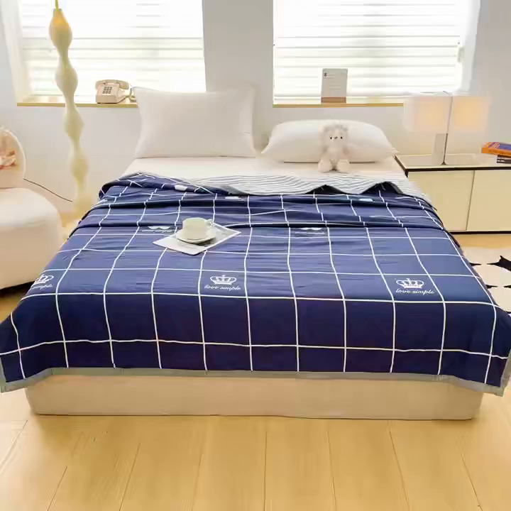 91家纺网 家纺一手货源 找家纺 （总）友承家纺 2026年新款超声波压花双人卡通夏凉被亲肤磨毛空调被学生宿舍单人被床上用品礼品被