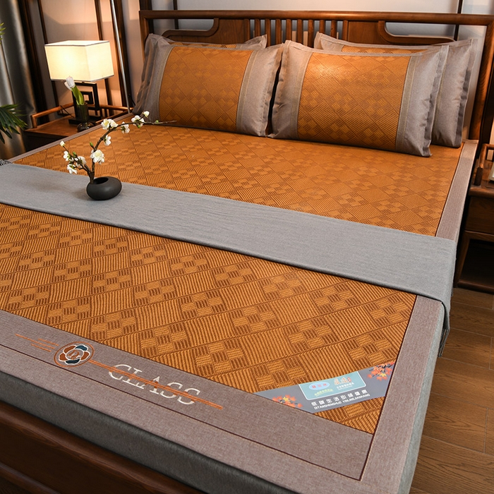 苏迪网销供货 藤席-凉席 -2026新款凉席冰藤席冰丝席凉感空调席艾草藤席-古藤 古藤凉席--太阳花