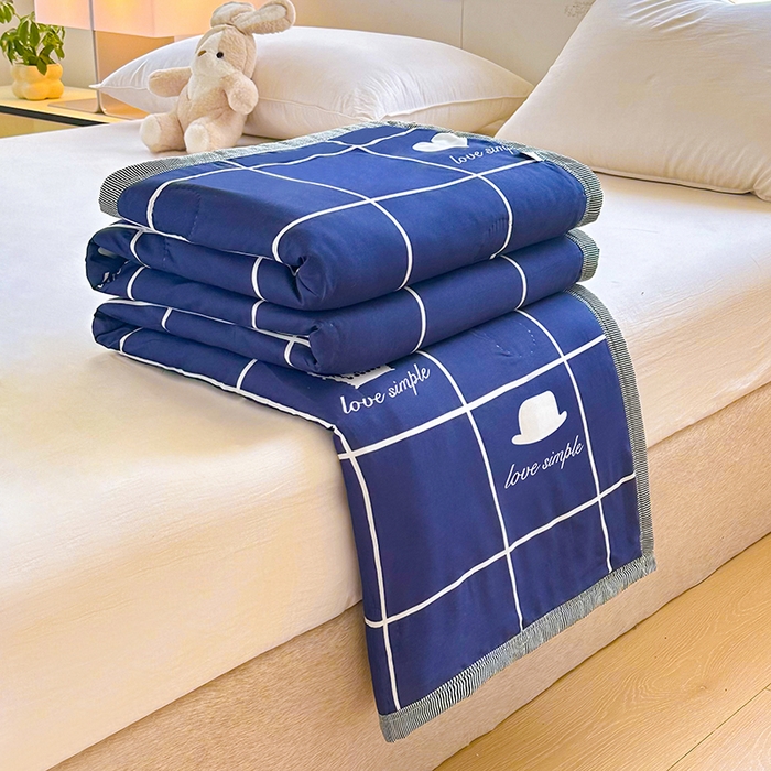 91家纺网 家纺一手货源 找家纺 友承家纺 2026年新款超声波压花双人卡通夏凉被亲肤磨毛空调被学生宿舍单人被床上用品礼品被 初遇