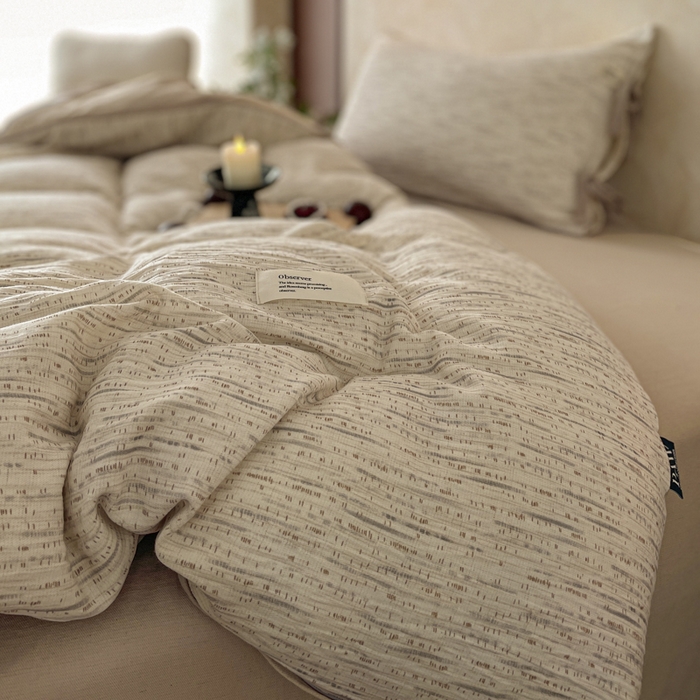 91家纺网 家纺一手货源 找家纺 （总）禾时 2026新款棉麻印花工艺款四件套