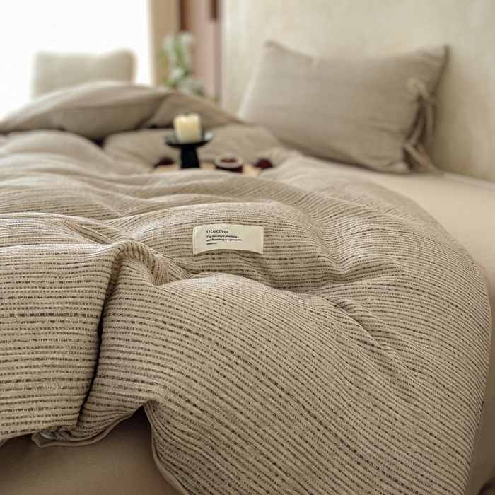 91家纺网 家纺一手货源 找家纺 （总）禾时 2026新款棉麻印花工艺款四件套