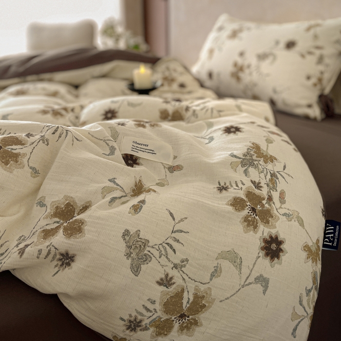 91家纺网 家纺一手货源 找家纺 （总）禾时 2026新款棉麻印花工艺款四件套