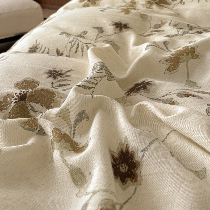 91家纺网 家纺一手货源 找家纺 禾时 2026新款棉麻印花工艺款四件套 布兰达