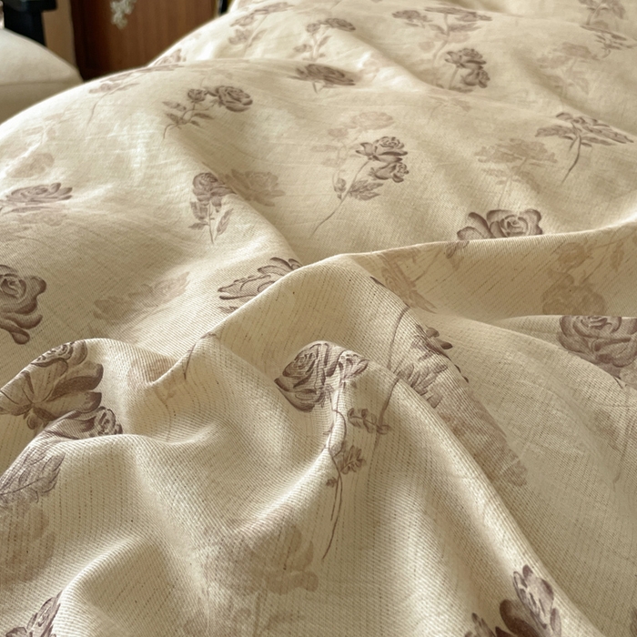 91家纺网 家纺一手货源 找家纺 禾时 2026新款棉麻印花工艺款四件套 朵丽娅