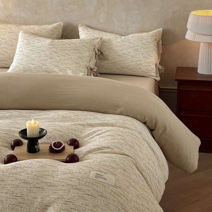 91家纺网 家纺一手货源 找家纺 禾时 2026新款棉麻印花工艺款四件套 汉尼