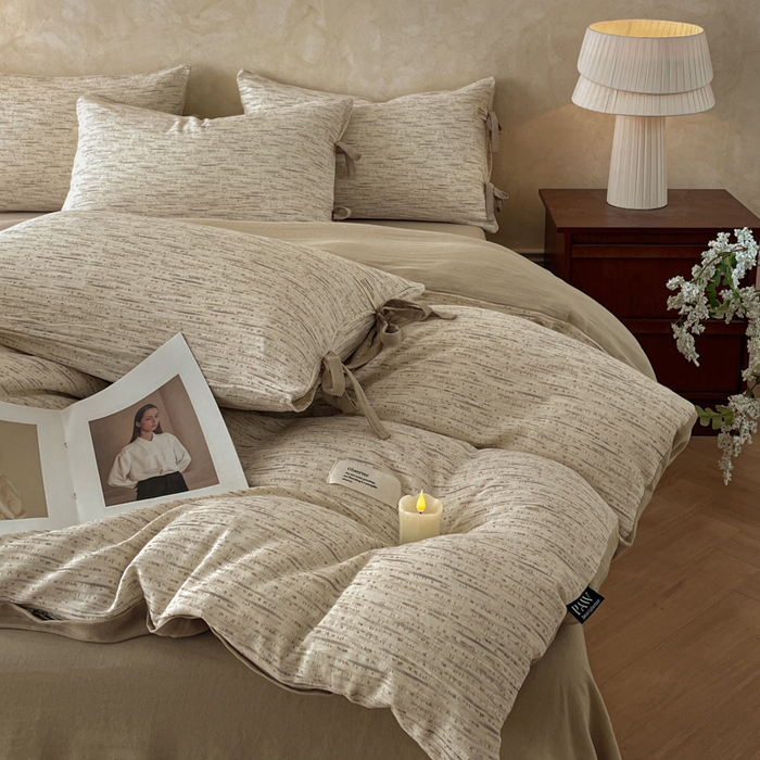 91家纺网 家纺一手货源 找家纺 禾时 2026新款棉麻印花工艺款四件套 汉尼