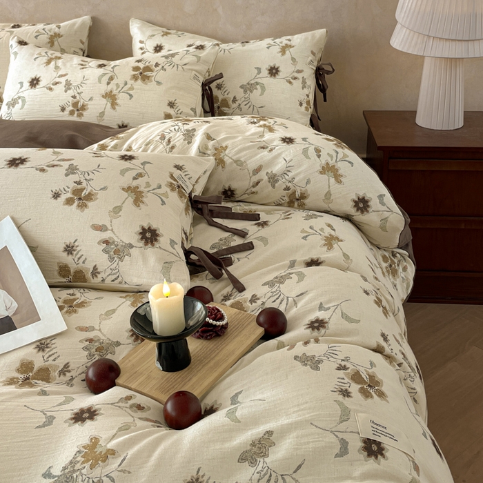 91家纺网 家纺一手货源 找家纺 禾时 2026新款棉麻印花工艺款四件套 布兰达