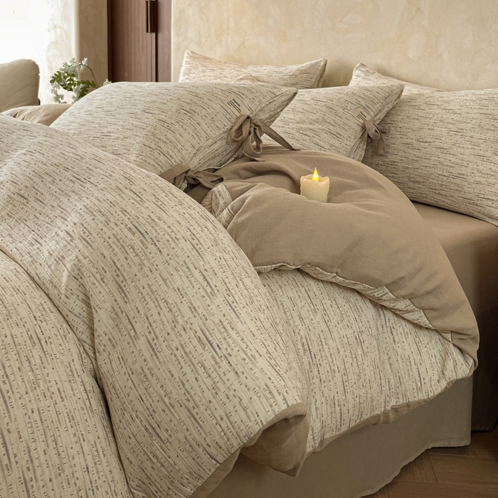 91家纺网 家纺一手货源 找家纺 禾时 2026新款棉麻印花工艺款四件套 汉尼