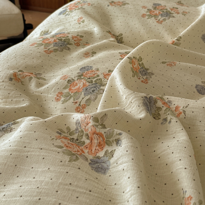 91家纺网 家纺一手货源 找家纺 禾时 2026新款棉麻印花工艺款四件套 拉迪