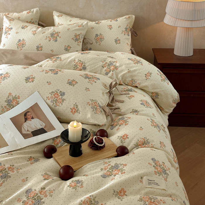 91家纺网 家纺一手货源 找家纺 禾时 2026新款棉麻印花工艺款四件套 拉迪