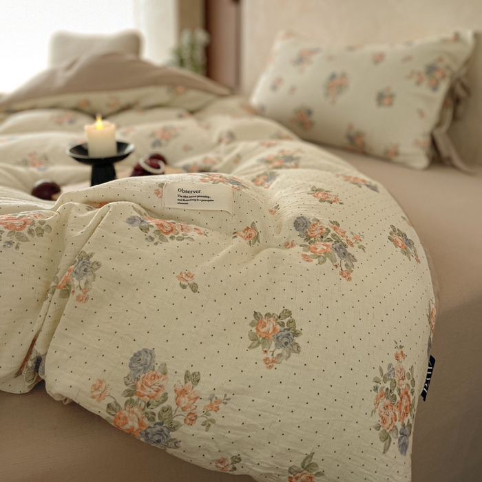 91家纺网 家纺一手货源 找家纺 禾时 2026新款棉麻印花工艺款四件套 拉迪