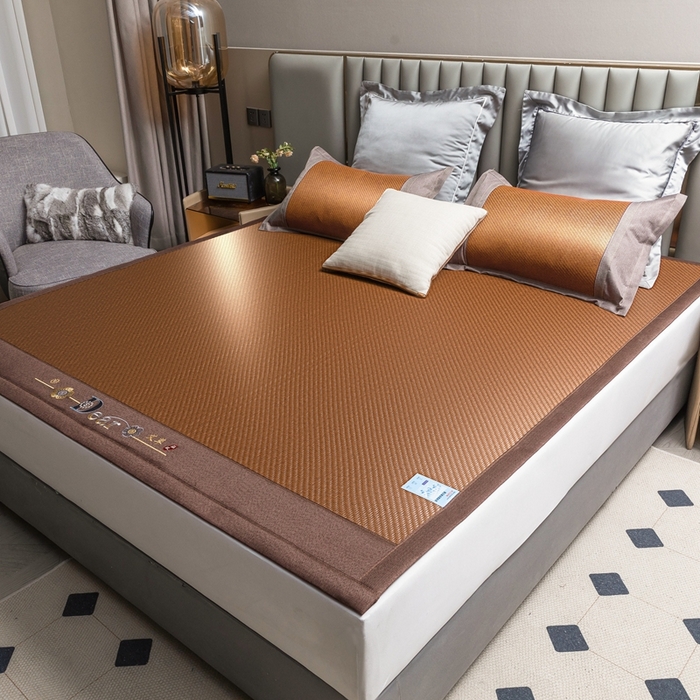 91家纺网 家纺一手货源 找家纺 （总）苏迪网销供货 2026年新款高端PE藤席冰丝三明治凉席霸王藤席