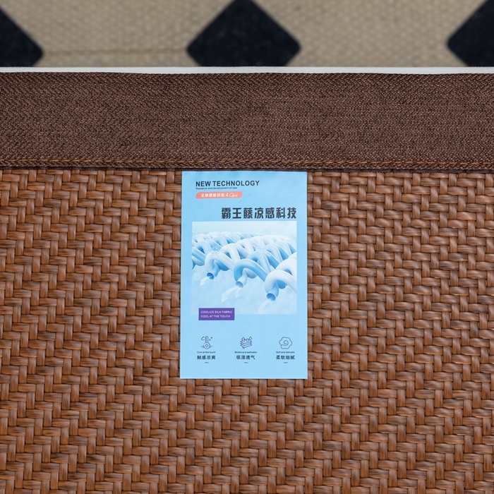 91家纺网 家纺一手货源 找家纺 （总）苏迪网销供货 2026年新款高端PE藤席冰丝三明治凉席霸王藤席