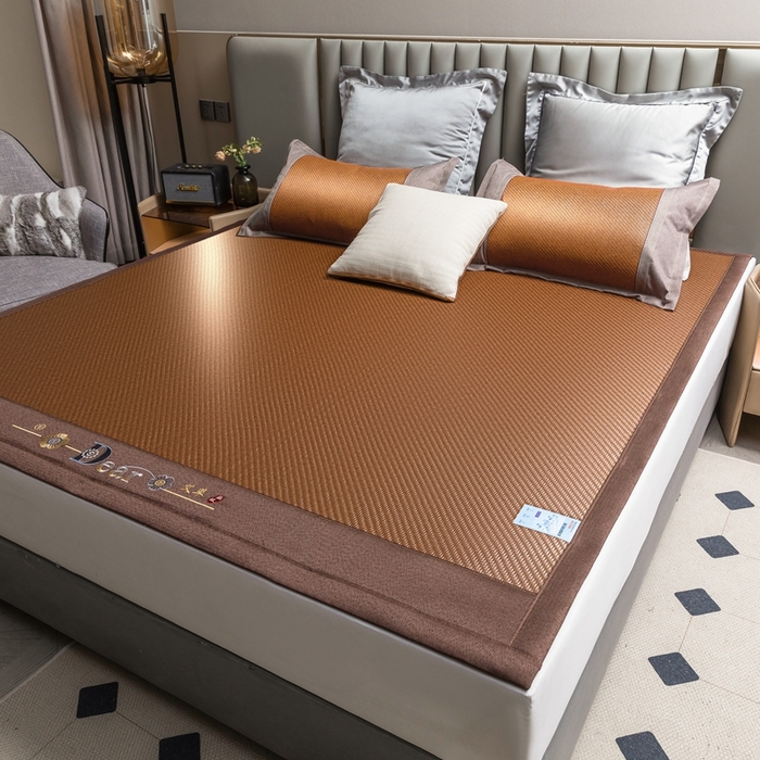 91家纺网 家纺一手货源 找家纺 （总）苏迪网销供货 2026年新款高端PE藤席冰丝三明治凉席霸王藤席