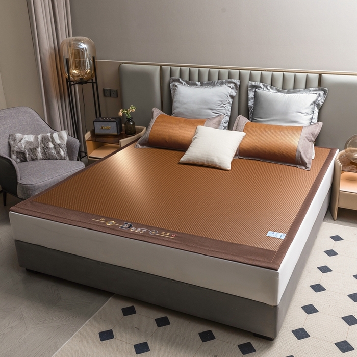 91家纺网 家纺一手货源 找家纺 苏迪网销供货 2026年新款高端PE藤席冰丝三明治凉席霸王藤席 高端PE藤-棕