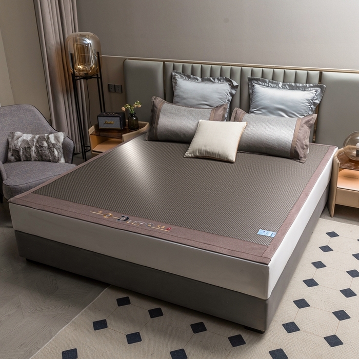 91家纺网 家纺一手货源 找家纺 苏迪网销供货 2026年新款高端PE藤席冰丝三明治凉席霸王藤席 高端PE藤-灰