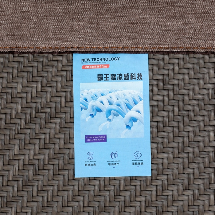 91家纺网 家纺一手货源 找家纺 苏迪网销供货 2026年新款高端PE藤席冰丝三明治凉席霸王藤席 高端PE藤-灰