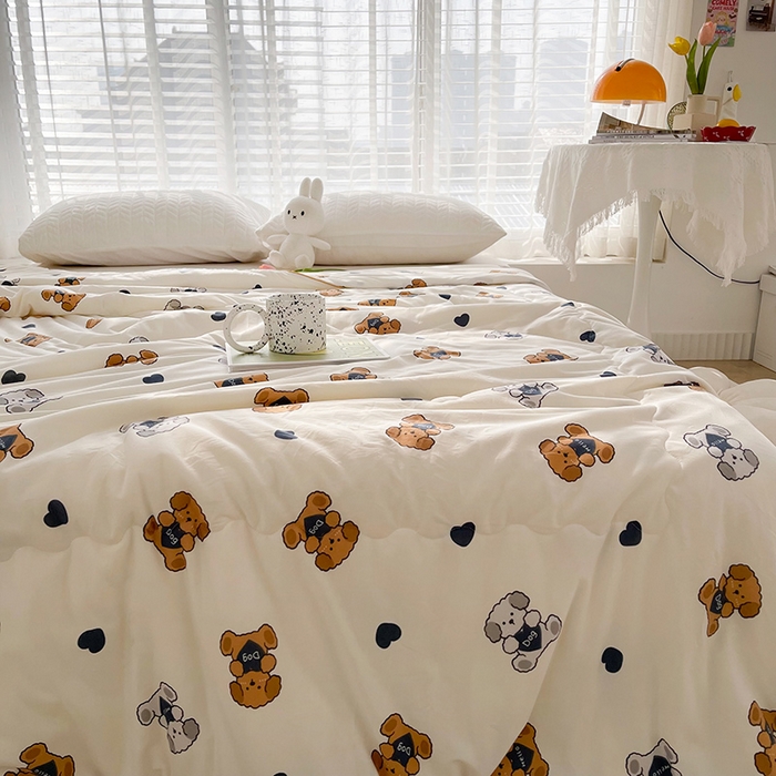 91家纺网 家纺一手货源 找家纺 （总）薇玛仕 2026新款A类牛奶丝针织棉印花大豆夏凉被空调被儿童被