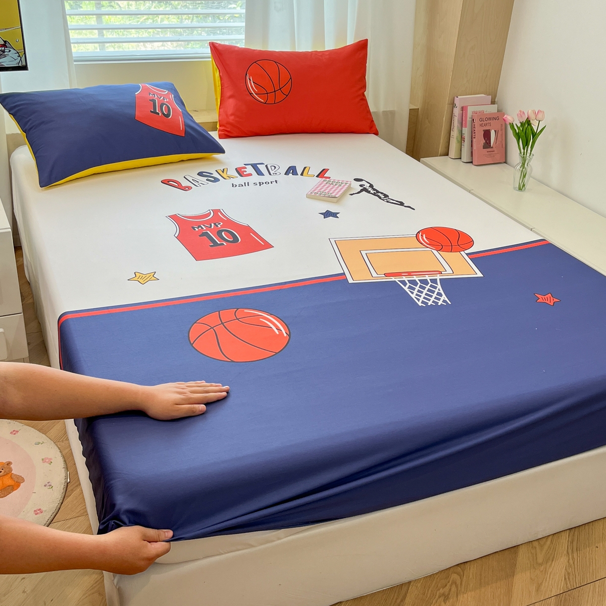 （总）孩子王家纺 2026新款卡通全棉纯棉专版太空人印花单床笠床笠单件单品床笠