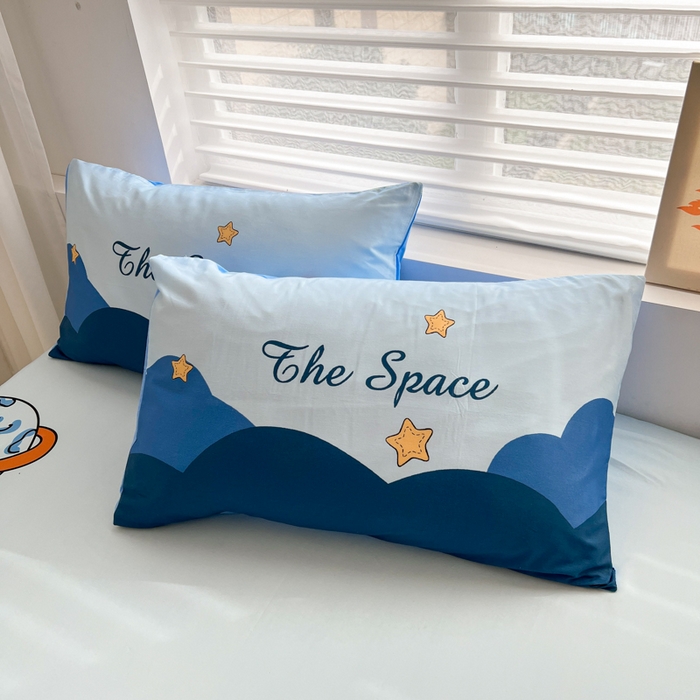 91家纺网 家纺一手货源 找家纺 孩子王家纺 2026新款卡通全棉纯棉专版太空人印花单床笠床笠单件单品床笠 宇航火箭