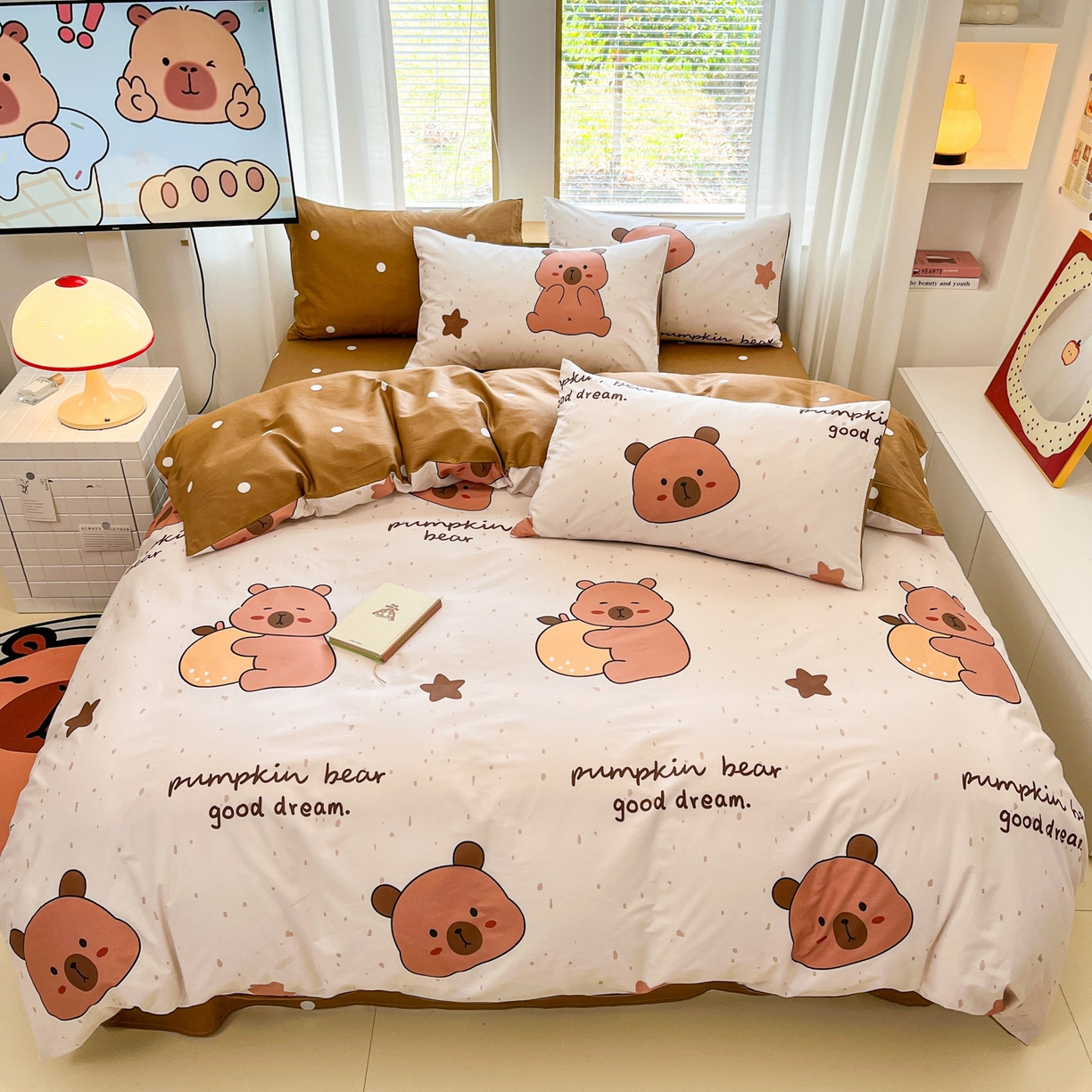 91家纺网 家纺一手货源 找家纺 孩子王家纺 2026新款卡通活性亲全棉纯棉专版太空人恐龙系列四件套 调皮卡皮