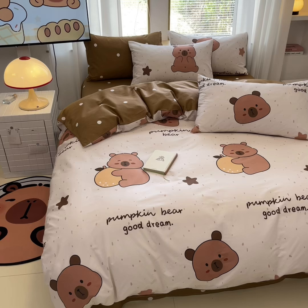 91家纺网 家纺一手货源 找家纺 孩子王家纺 2026新款卡通活性亲全棉纯棉专版太空人恐龙系列四件套 调皮卡皮