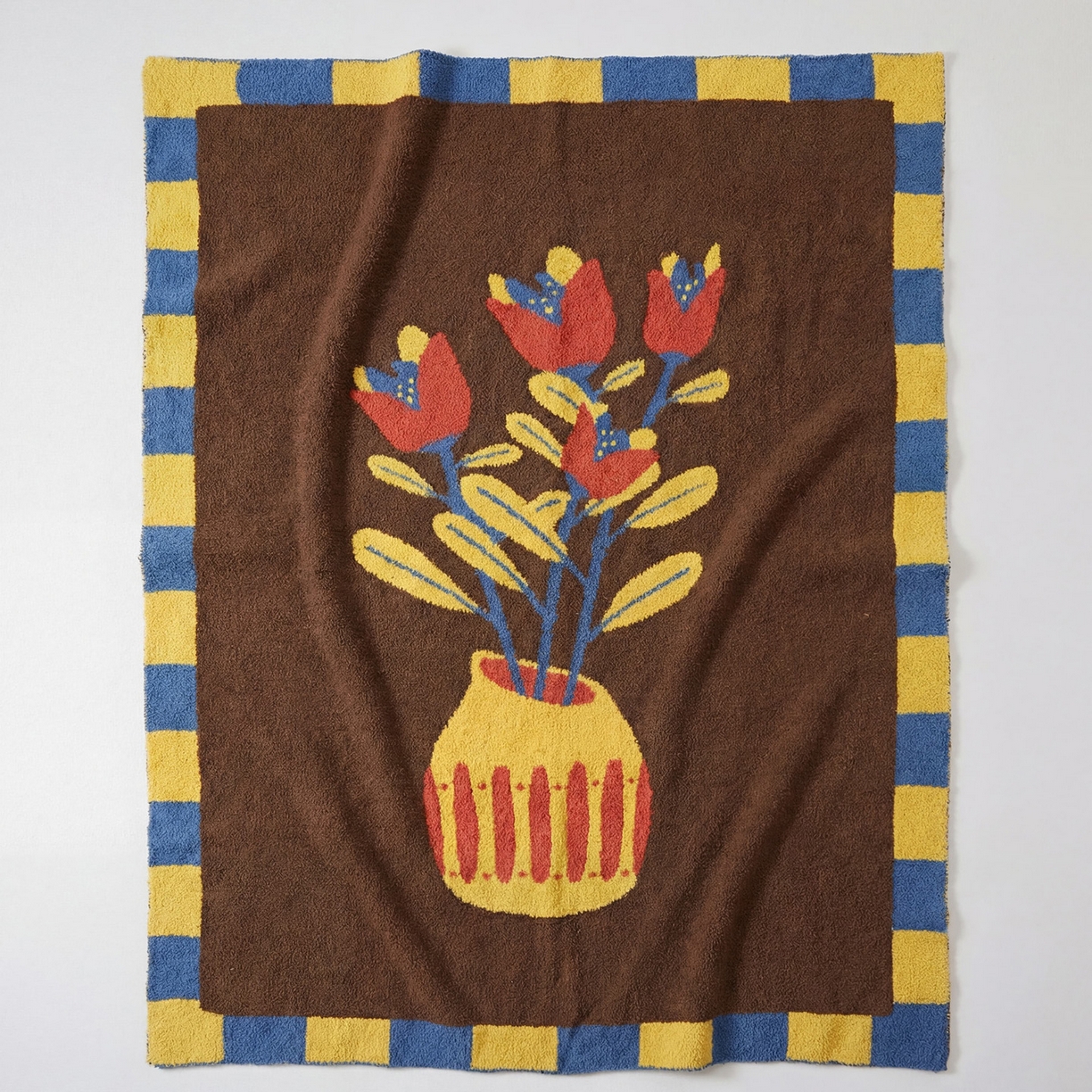 91家纺网 家纺一手货源 找家纺 （总）暖绵绵家纺 2026新款全棉赤暖棋盘多功能针织毯-苏逸