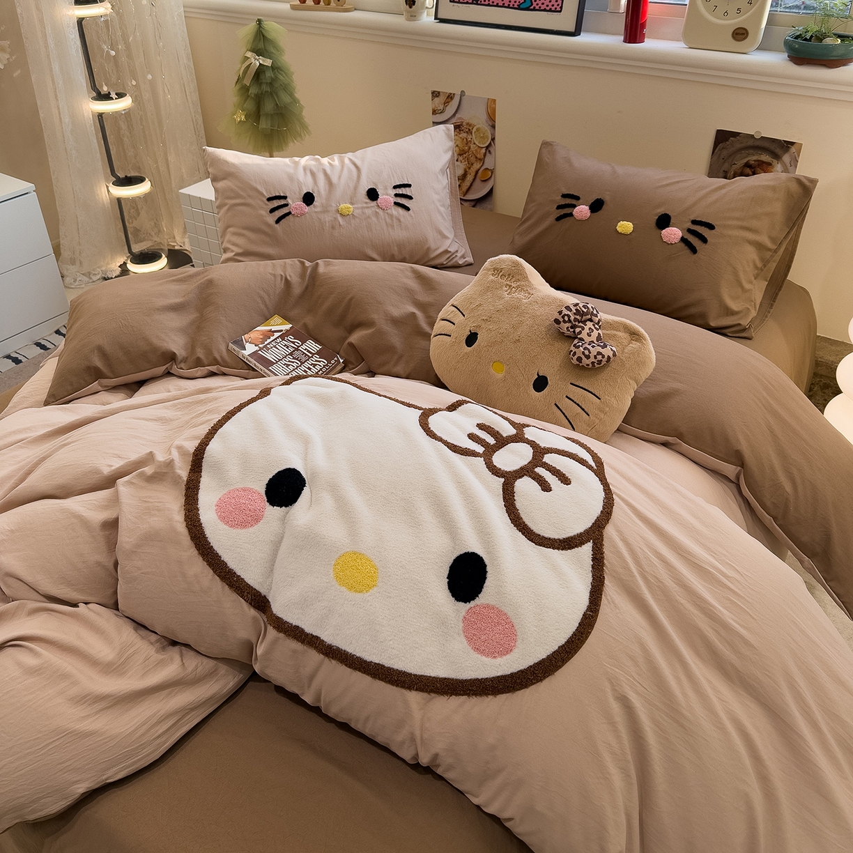 91家纺网 家纺一手货源 找家纺 （总）曼谷家纺 2026年 水洗棉兔毛贴布绣萌小甜四件套被套床单学生双人