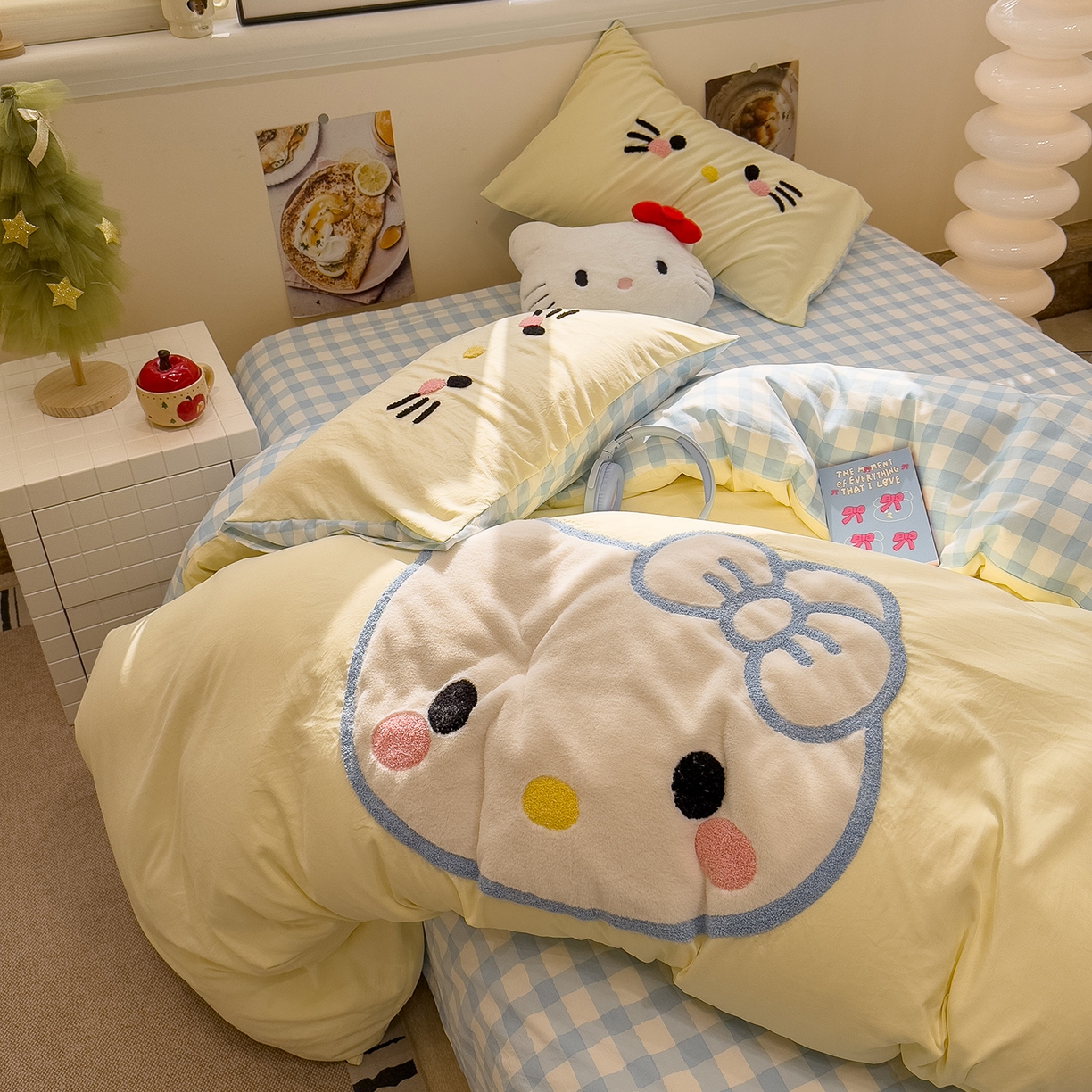 91家纺网 家纺一手货源 找家纺 （总）曼谷家纺 2026年 水洗棉兔毛贴布绣萌小甜四件套被套床单学生双人