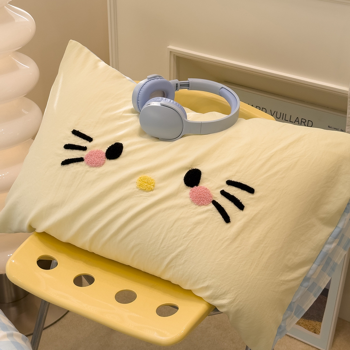 91家纺网 家纺一手货源 找家纺 曼谷家纺 2026年 水洗棉兔毛贴布绣萌小甜四件套被套床单学生双人 萌小甜-芝士兰格