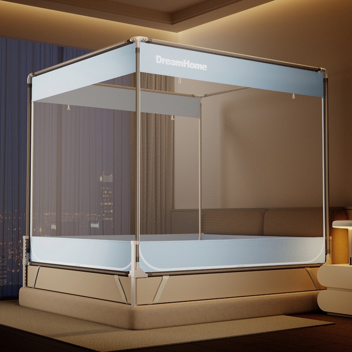 91家纺网 家纺一手货源 找家纺 （总）宅部落 2026新款防摔全底坐床蚊帐-字母