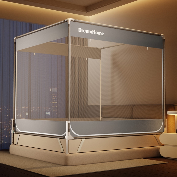 91家纺网 家纺一手货源 找家纺 （总）宅部落 2026新款防摔全底坐床蚊帐-字母