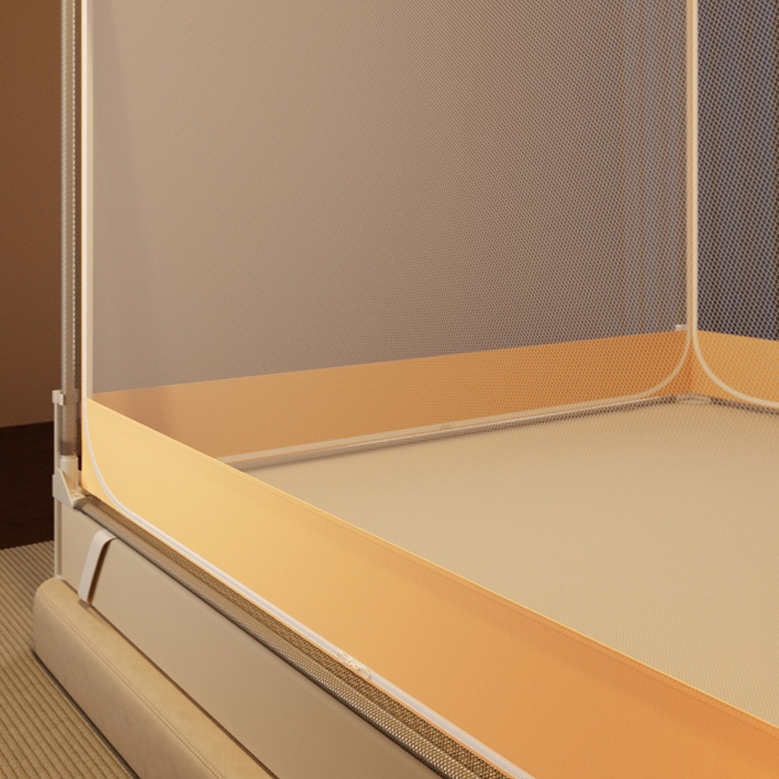 91家纺网 家纺一手货源 找家纺 （总）宅部落 2026新款防摔全底坐床蚊帐-字母