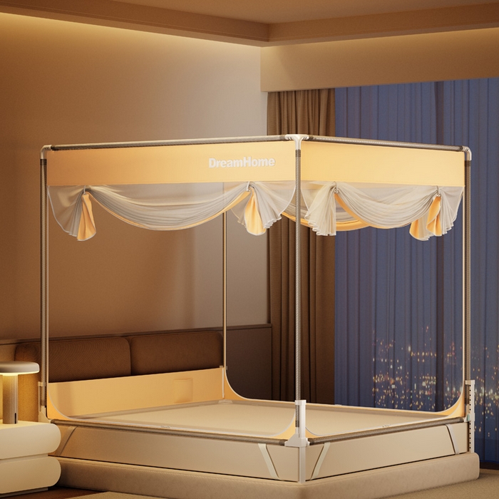 91家纺网 家纺一手货源 找家纺 （总）宅部落 2026新款防摔全底坐床蚊帐-字母