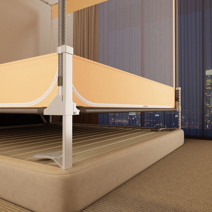 91家纺网 家纺一手货源 找家纺 （总）宅部落 2026新款防摔全底坐床蚊帐-字母