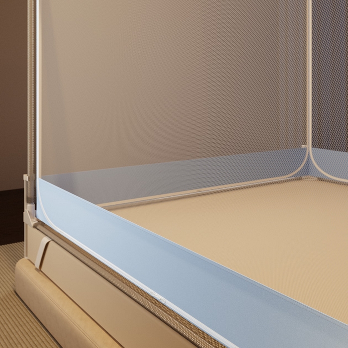 91家纺网 家纺一手货源 找家纺 宅部落 2026新款防摔全底坐床蚊帐-字母 字母-天蓝色