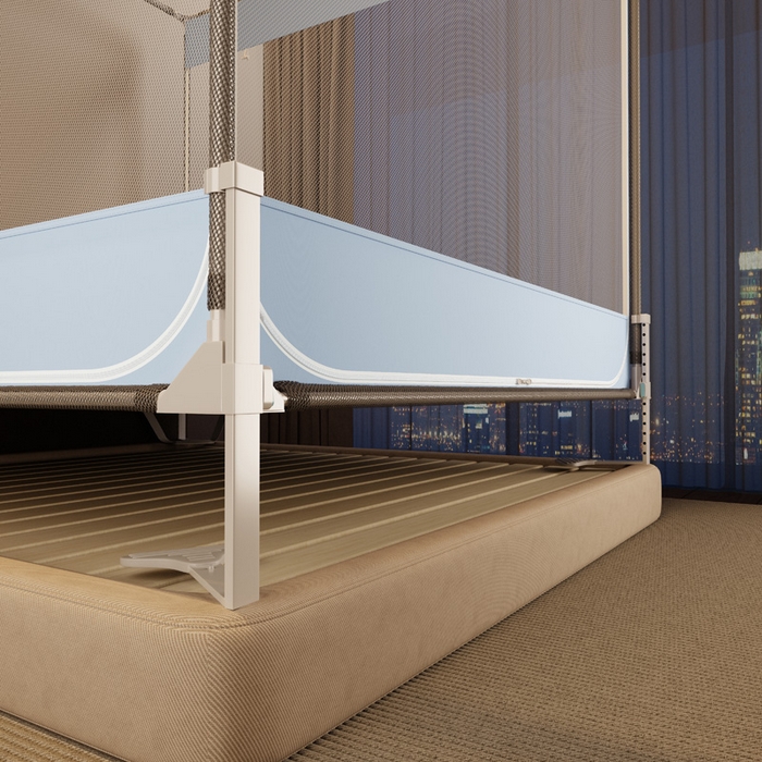 91家纺网 家纺一手货源 找家纺 宅部落 2026新款防摔全底坐床蚊帐-字母 字母-天蓝色