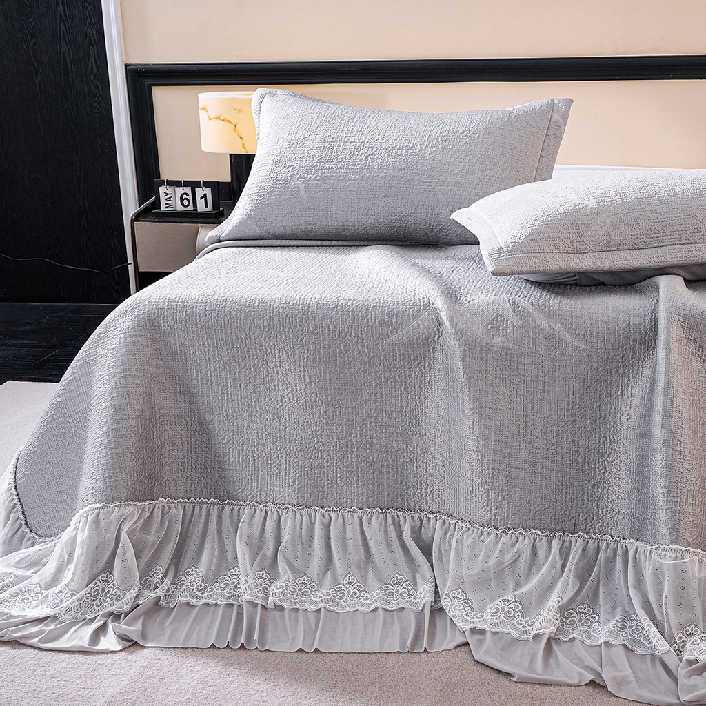 91家纺网 家纺一手货源 找家纺 梵克保罗 2026新款A类凉感豆豆席床单款凉席席子-岚光山色 床单款-岚光山色灰