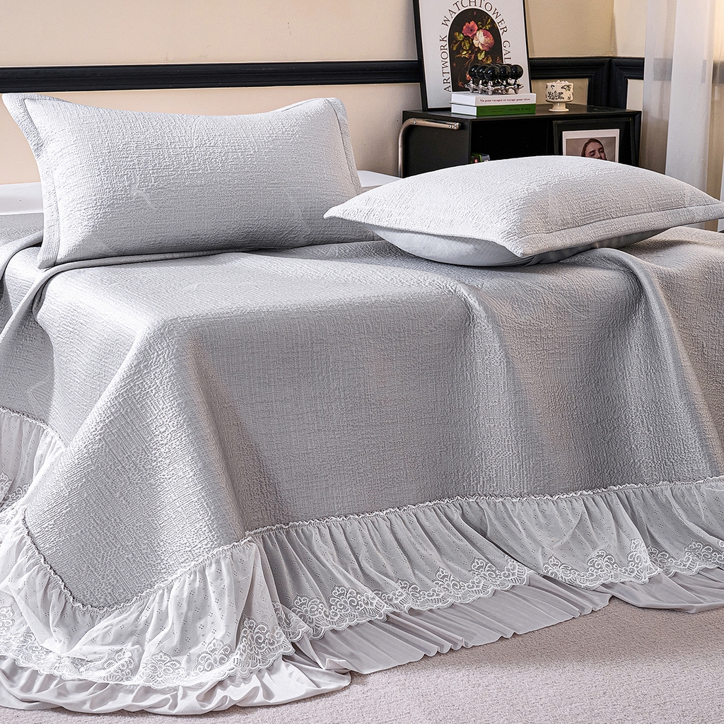 91家纺网 家纺一手货源 找家纺 梵克保罗 2026新款A类凉感豆豆席床单款凉席席子-岚光山色 床单款-岚光山色灰