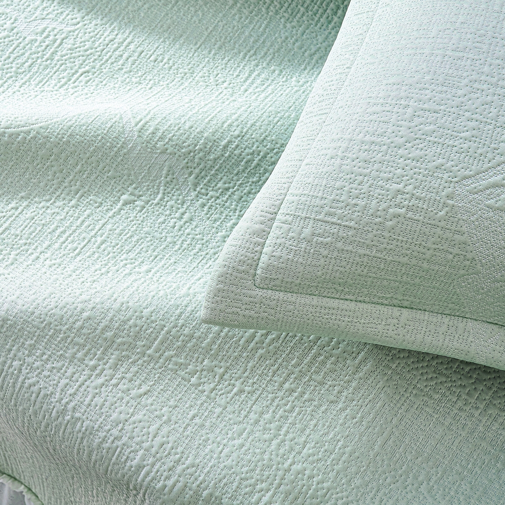 91家纺网 家纺一手货源 找家纺 梵克保罗 2026新款A类凉感豆豆席床单款凉席席子-岚光山色 床单款-岚光山色绿