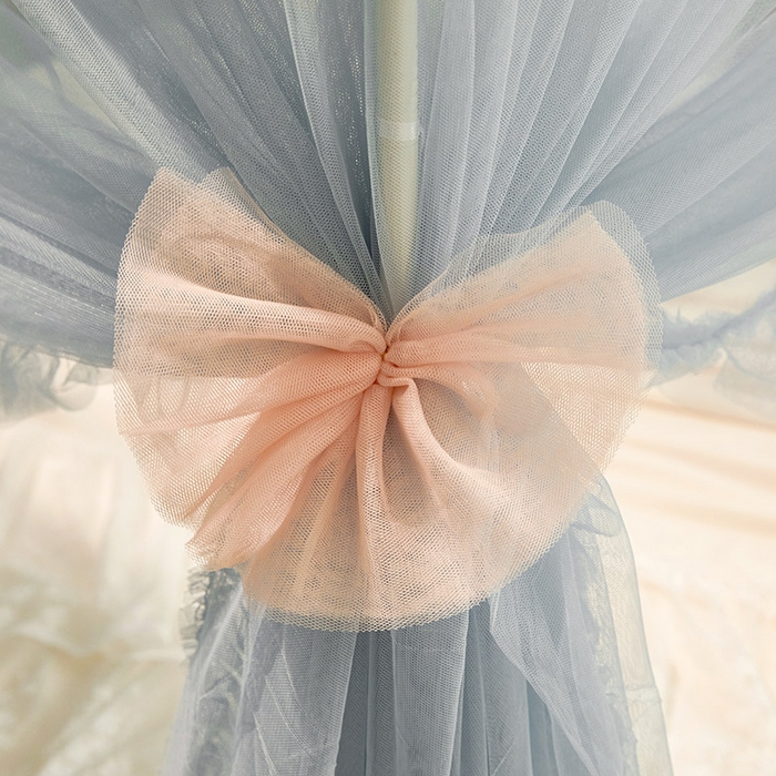 91家纺网 家纺一手货源 找家纺 富莱星蚊帐 2026春夏新款坐床支架落地蚊帐小房子-甜美公主 甜美公主-灰