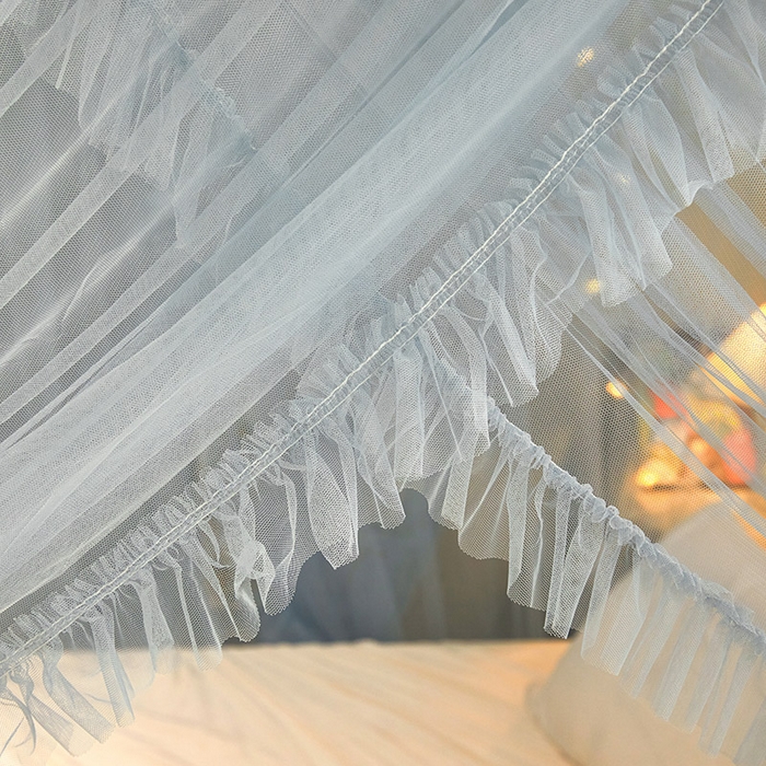 91家纺网 家纺一手货源 找家纺 富莱星蚊帐 2026春夏新款坐床支架落地蚊帐小房子-甜美公主 甜美公主-灰