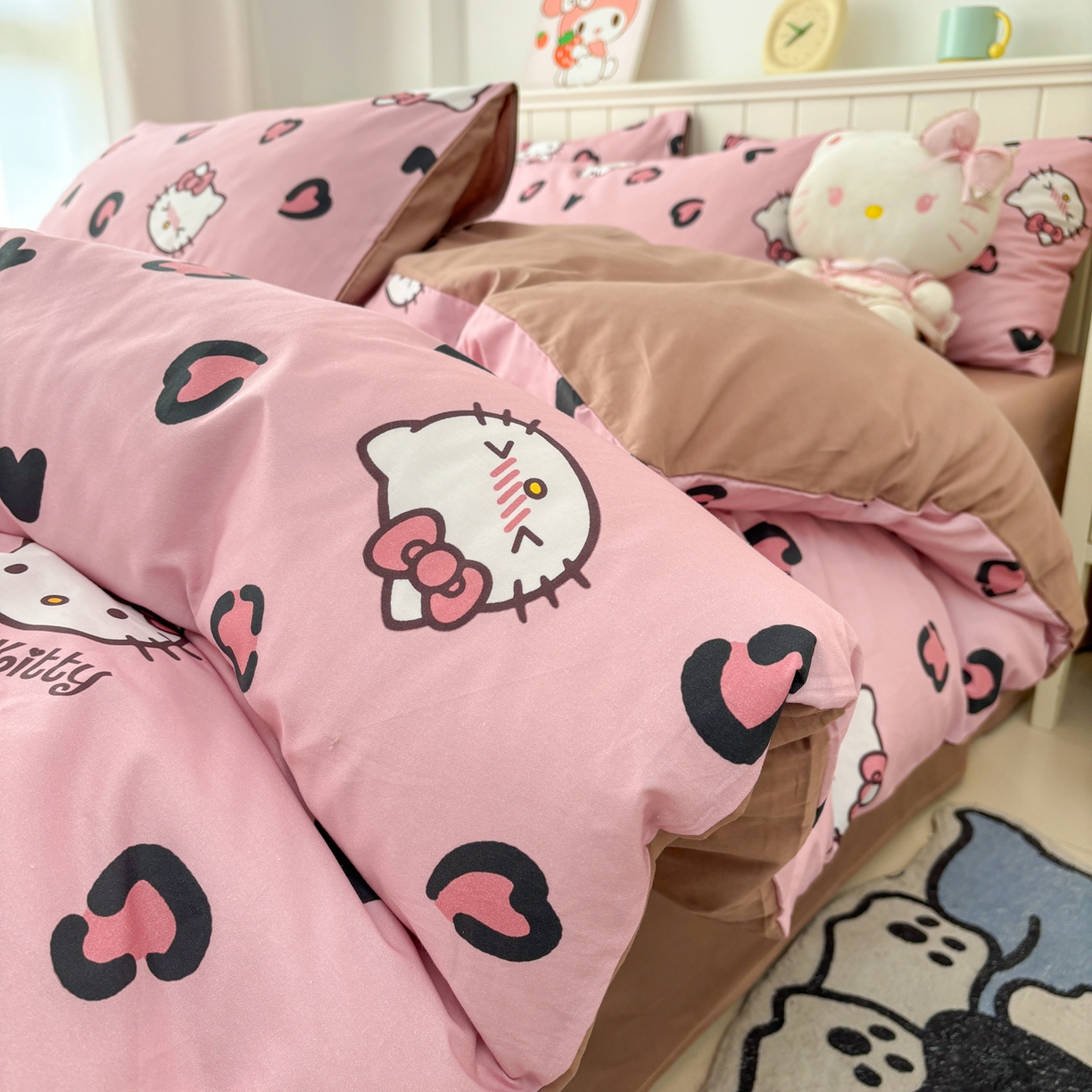 91家纺网 家纺一手货源 找家纺 （总）孩子王家纺 2026新款卡通A类全棉纯棉正版授权小版三丽鸥系列四件套（含防伪码）