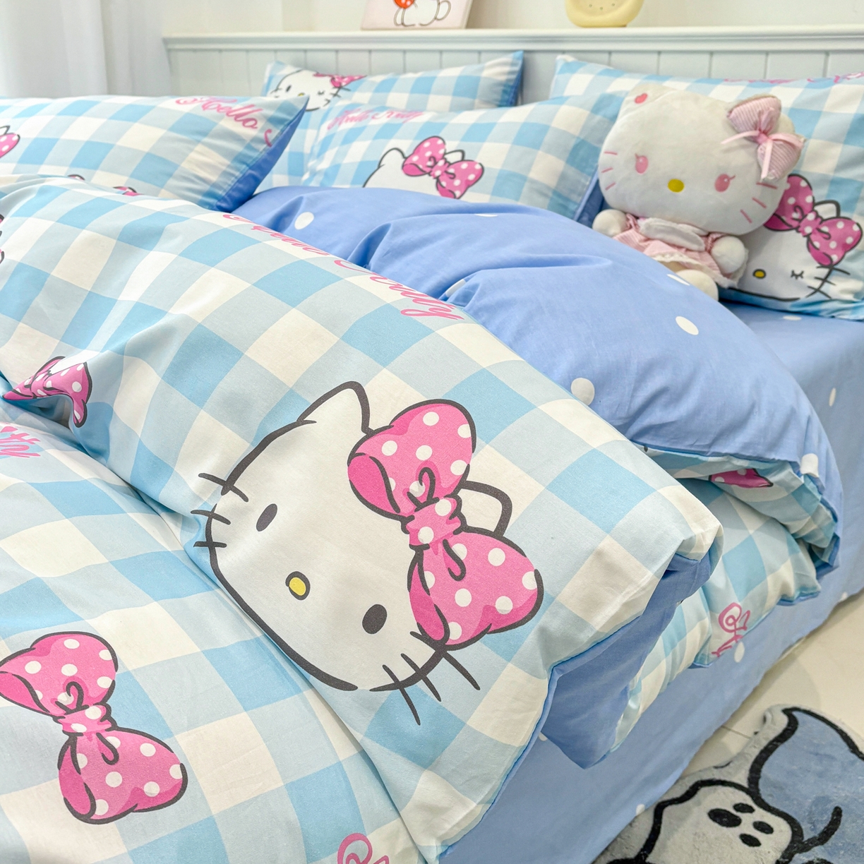 91家纺网 家纺一手货源 找家纺 （总）孩子王家纺 2026新款卡通A类全棉纯棉正版授权小版三丽鸥系列四件套（含防伪码）