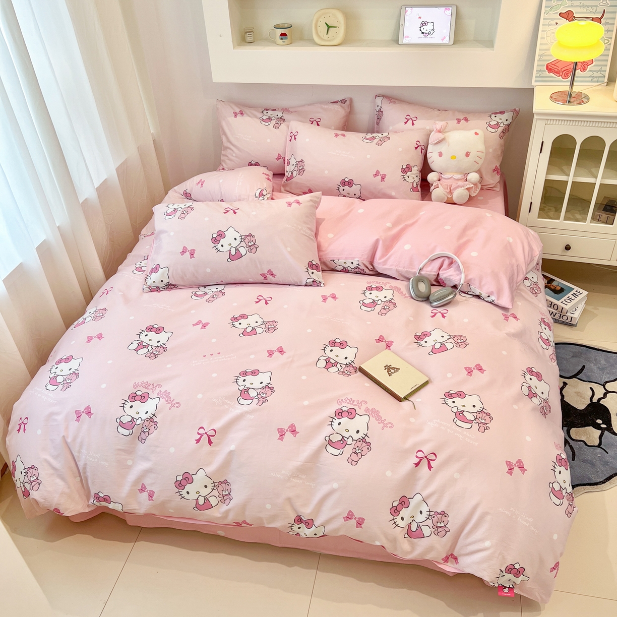 91家纺网 家纺一手货源 找家纺 （总）孩子王家纺 2026新款卡通A类全棉纯棉正版授权小版三丽鸥系列四件套（含防伪码）