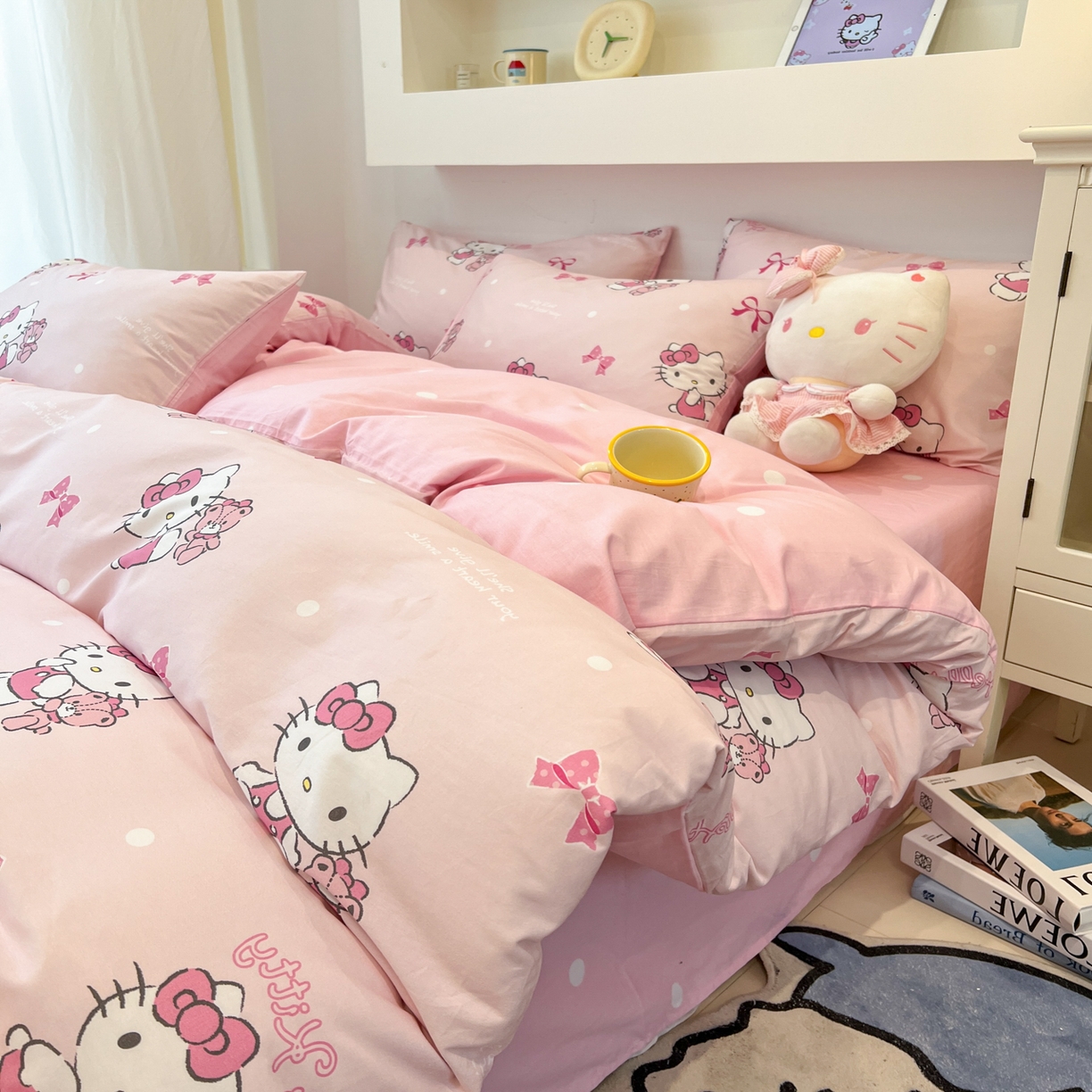 91家纺网 家纺一手货源 找家纺 （总）孩子王家纺 2026新款卡通A类全棉纯棉正版授权小版三丽鸥系列四件套（含防伪码）