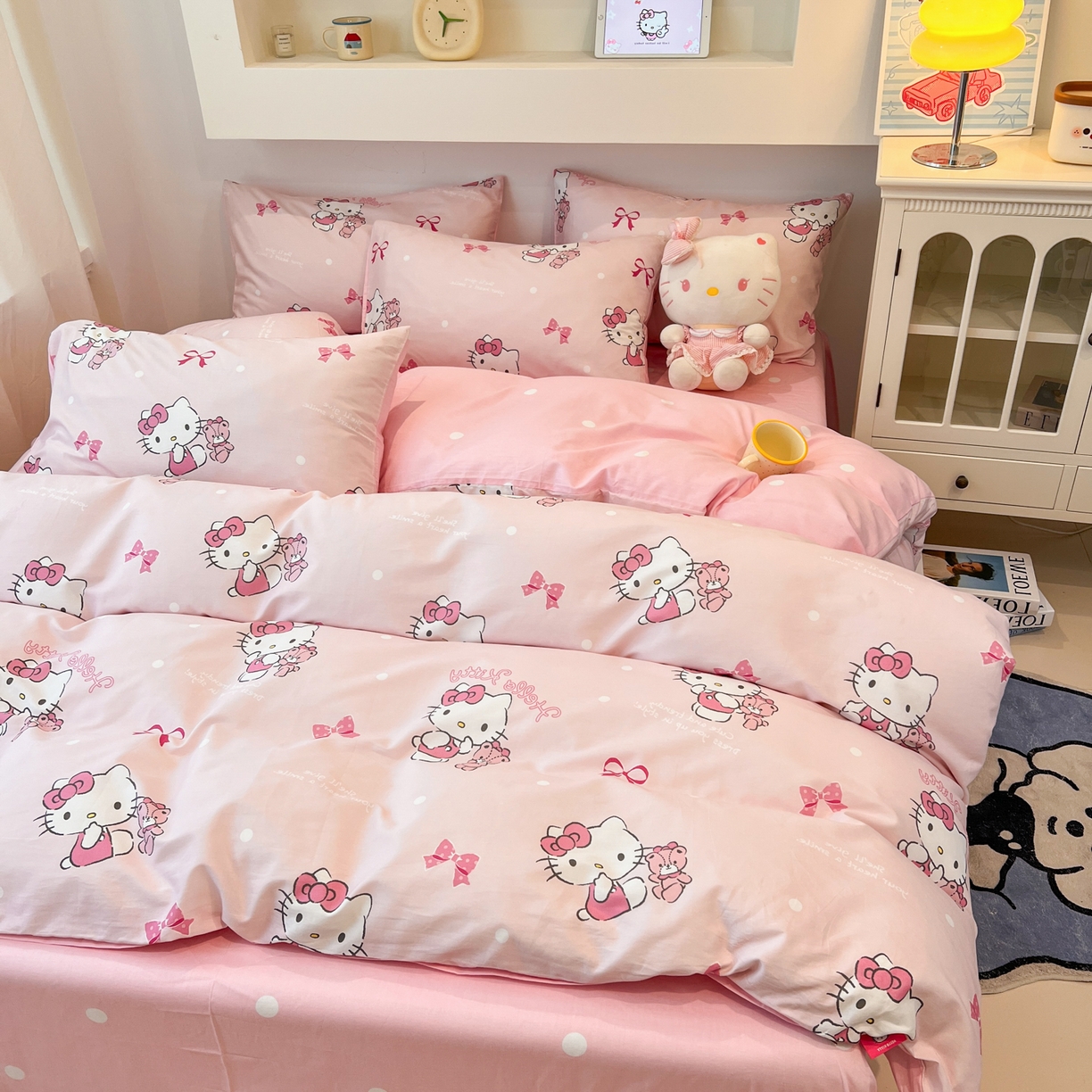 91家纺网 家纺一手货源 找家纺 （总）孩子王家纺 2026新款卡通A类全棉纯棉正版授权小版三丽鸥系列四件套（含防伪码）