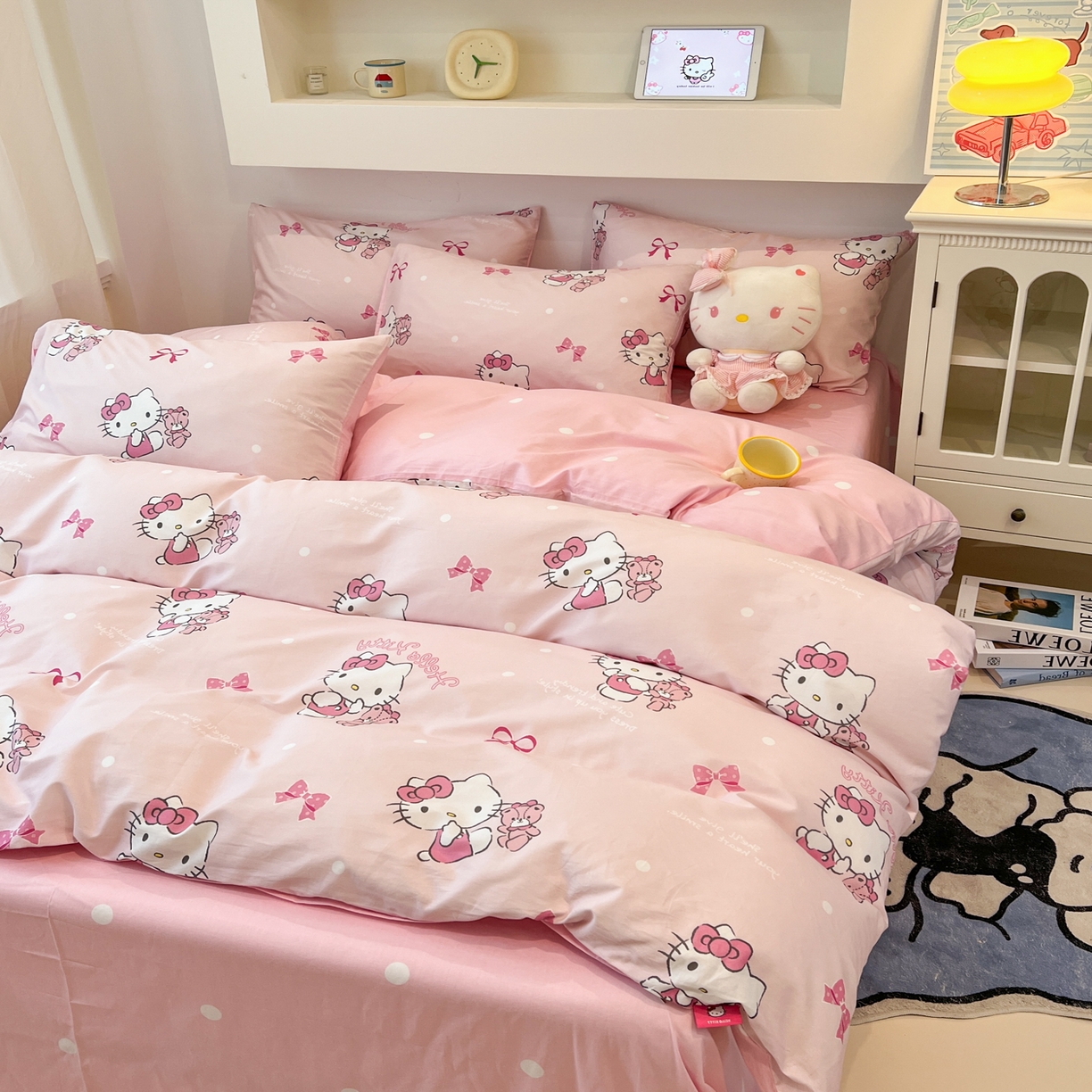 91家纺网 家纺一手货源 找家纺 （总）孩子王家纺 2026新款卡通A类全棉纯棉正版授权小版三丽鸥系列四件套（含防伪码）