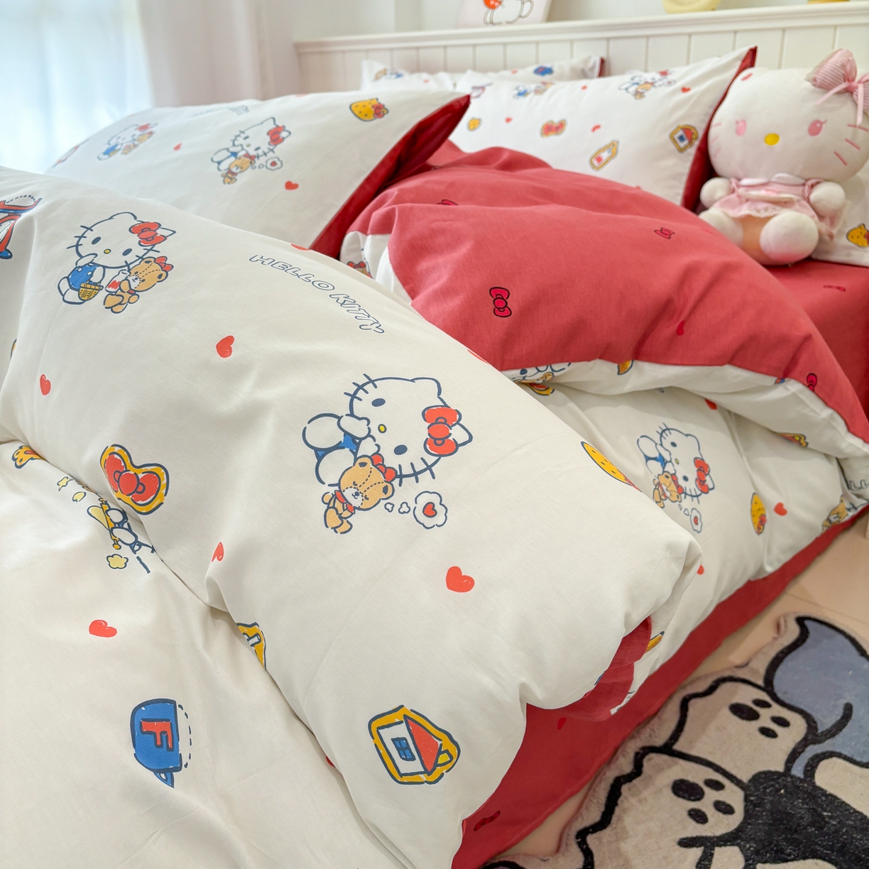 孩子王家纺 2026新款卡通A类全棉纯棉正版授权小版三丽鸥系列四件套（含防伪码） 多彩kt