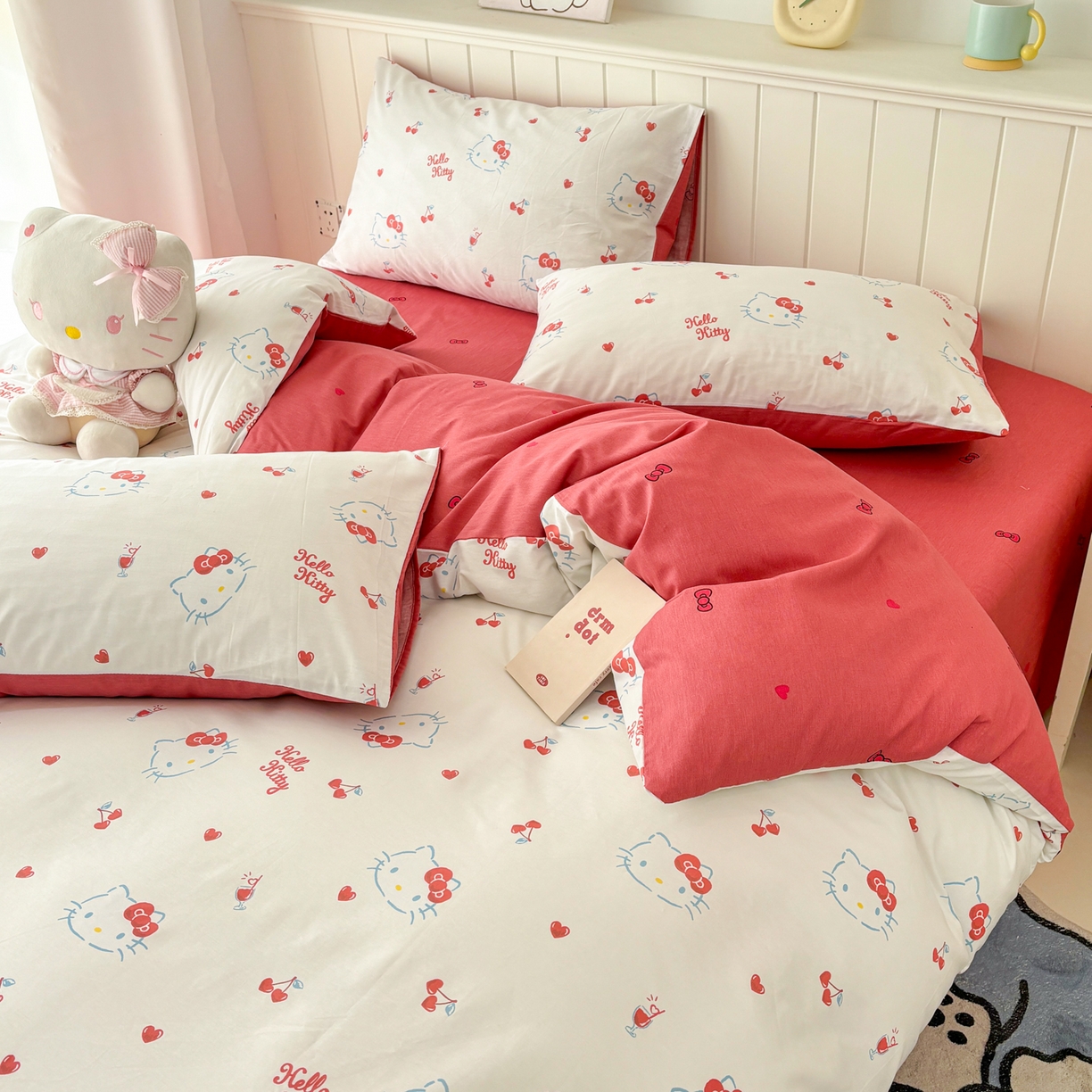 91家纺网 家纺一手货源 找家纺 孩子王家纺 2026新款卡通A类全棉纯棉正版授权小版三丽鸥系列四件套（含防伪码）你好凯蒂